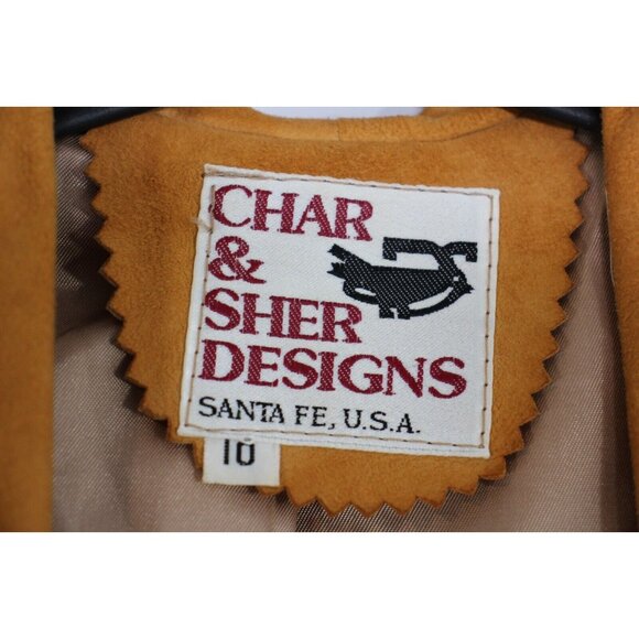 Vintage Char & Sher Designs Womens 10 Western Fringe Boho Leather Jacket K486 - Picture 5 of 5